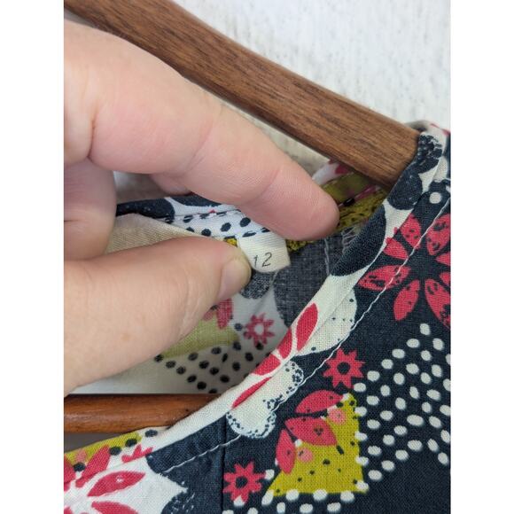 White Stuff Print Dress Womens UK 12 US 8 Retro Skater Twee Floral Pleated Blue - Picture 3 of 5